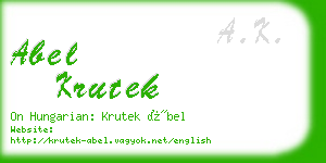 abel krutek business card